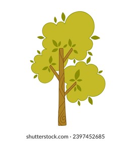 Green tree.Decorative botanical element.Vector graphics.