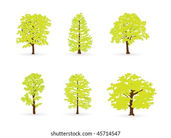 green trees