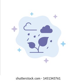 Green, Trees, Cloud, Leaf Blue Icon on Abstract Cloud Background