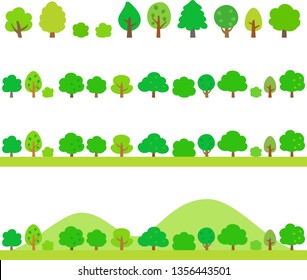 green trees divider and footer set