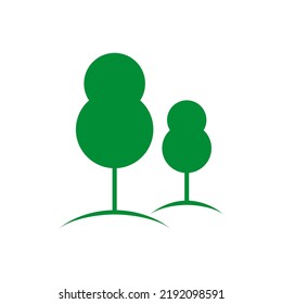 green trees in forest, environment and ecology icon vector