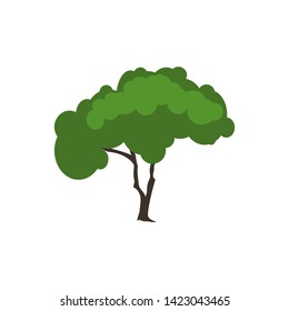 Green trees icon design isolated on white background. Vector illustration