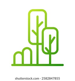 Green Trees Icon Vector Illustration Graphic