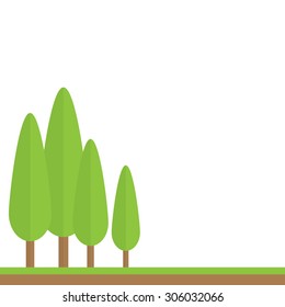 green trees landscape on white background , vector illustration