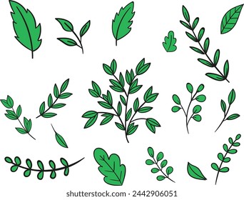 green trees leaf background image vector art silehouette