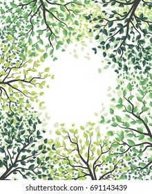 Green trees with leaves