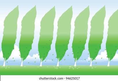 Green trees in Lined