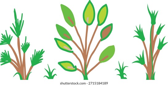 Green Trees Plant Nature Vector Illustration
