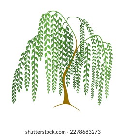 Grüner Baumbestand, Vektorgrafik. Stylische Waldbaumsammlung