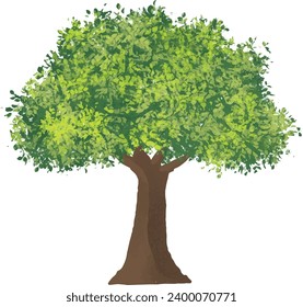 Vector de ilustraciones simples de árboles verdes