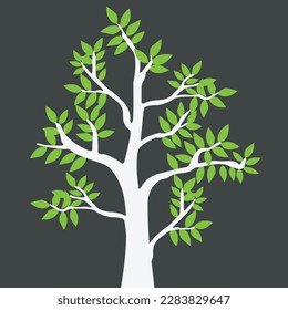 Green trees. Simple tree decoration silhouette vector