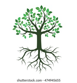 Green Trees. Vector Illustration.