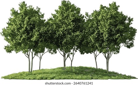 Green trees vector, isolated nature cutout, transparent, nature background, eco friendly design, tree silhouette, foliage illustration, forest elements, environmental concept
