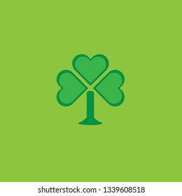 Green trefoil on the neon green background