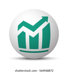 Green Trend icon on white sphere