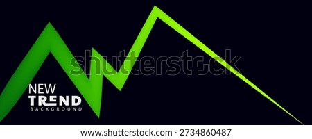Green trend line graph with white text on dark background
