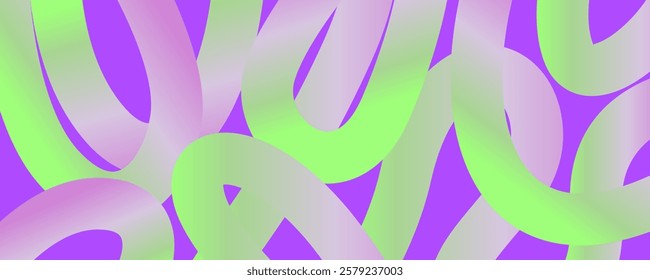 Green trendy flow neon wallpaper, Abstract wavy gradient background. graffiti, squiggle. Fluid backdrop, liquid, motion graphic. Light green and purple gradient vector.