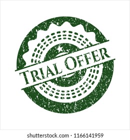 Green Trial Offer distress rubber stamp with grunge texture