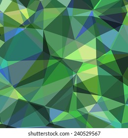 Green Triangle Abstract Background. Vector Pattern of Geometric Shapes