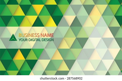 Green triangle abstract with Business card design