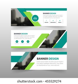 Green triangle abstract polygon corporate business banner template, horizontal advertising business banner layout template flat design set , clean abstract cover header background for website design