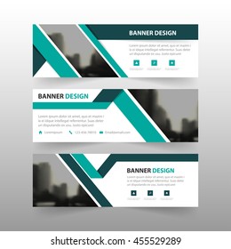 Green triangle abstract polygon corporate business banner template, horizontal advertising business banner layout template flat design set , clean abstract cover header background for website design