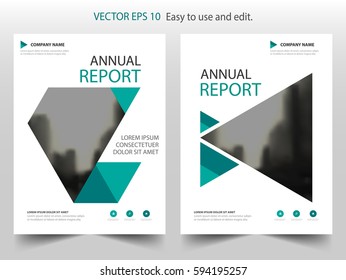 Green triangle annual report Leaflet Brochure Flyer template design, book cover layout design, abstract business presentation template, a4 size design