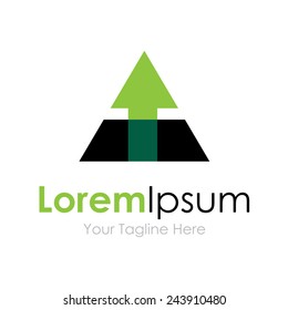 Green triangle arrow up business logo element icon 