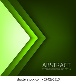 Green triangle background vector overlap paper layer square box for text and message design