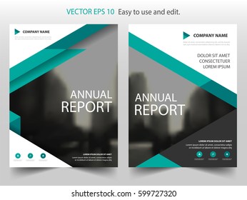Green Triangle Brochure annual report Leaflet Flyer template design, book cover layout design, abstract business presentation template, a4 size design