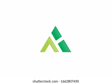 Logo de concepto de triángulo verde Elemento de diseño de icono