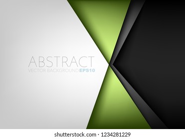 Green triangle geometric vector background with white and black space for background design