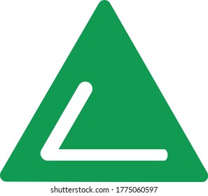 Triángulo verde con letra L 