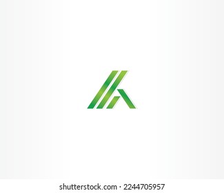 Verde y triángulo. Diseño de concepto de logotipo de letra