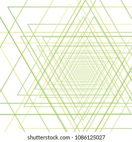 green triangle line pattern on white