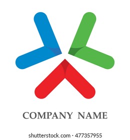 Green triangle logo for business challenge vector illustration