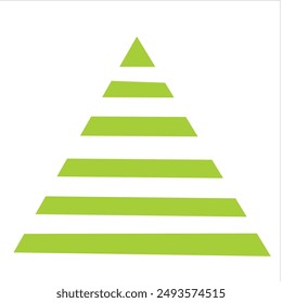 green triangle logo design with a striped pattern