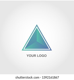 green triangle logo. gradation color template design vector