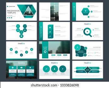 Green triangle presentation template. business annual report, brochure, leaflet, advertising flyer, corporate marketing banner
