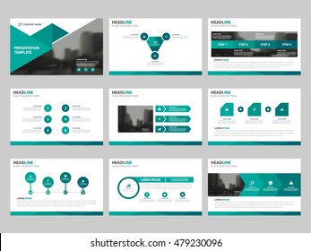 Green triangle presentation templates, Infographic elements flat design set for annual report brochure flyer leaflet marketing advertising banner template