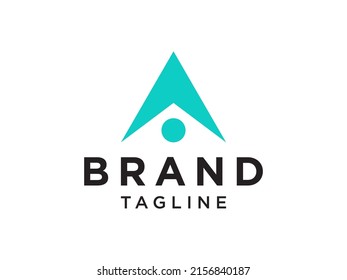 Green Triangle Rounded Abstract People Logo. Flat Vector Logo Design Template Element
