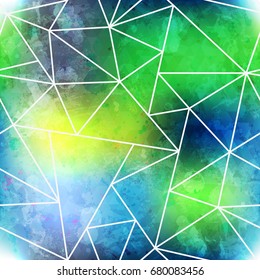 green triangle seamless pattern with grunge effect