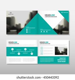 Green triangle Vector annual report Leaflet Brochure Flyer template design, book cover layout design, abstract business presentation template, a4 size design