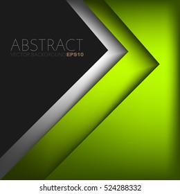 Green triangle vector background with overlap paper layer gradient color with space for text and message artwork design