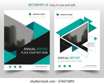 Green triangle Vector Brochure annual report Leaflet Flyer template design, book cover layout design, abstract business presentation template, a4 size design