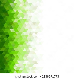 Green triangles of different green shades. Abstract vector background.