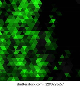 green triangles  on a black background 
