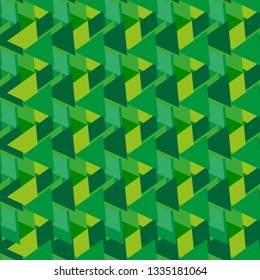 Green triangles, protective camouflage, seamless pattern, vector