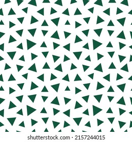 Green triangles seamless pattern with white background.