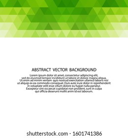 green triangular background for advertising. Abstract template for presentation. polygonal style